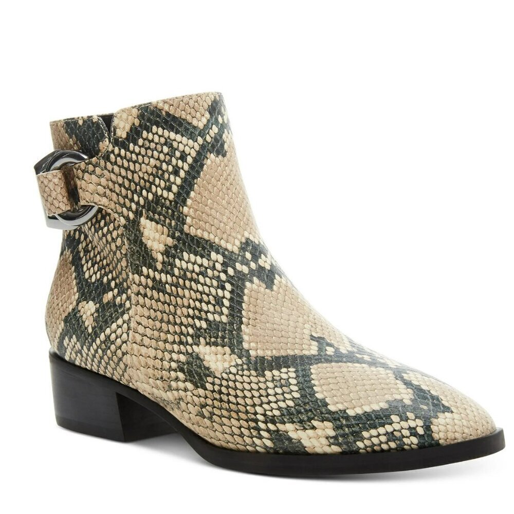 Steve Madden Ankle Boot Leather Snakeskin Ringer